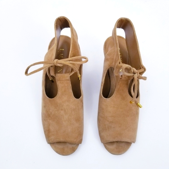 Lauren Ralph Lauren Alayna Suede Wedge Sandals, Size 6.5B - Picture 2 of 14